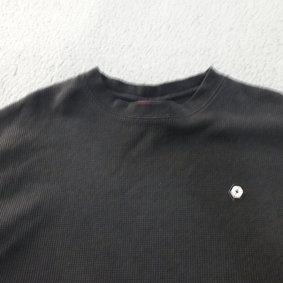 South Pole Mens Medium Thermal Long Sleeve Shirt Black Waffle Knit Casual - Picture 5 of 10